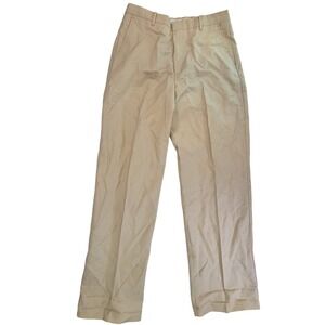 Sean John Mens Casual Dress Pants Tan Khaki Pleated Flat Front Size 20